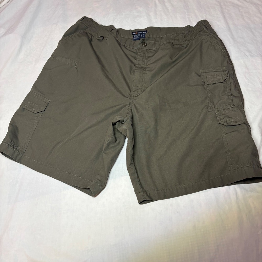 5.11 Tactical Series Mens TDU Green Ripstop Cargo Shorts Size 44 Elastic Waist